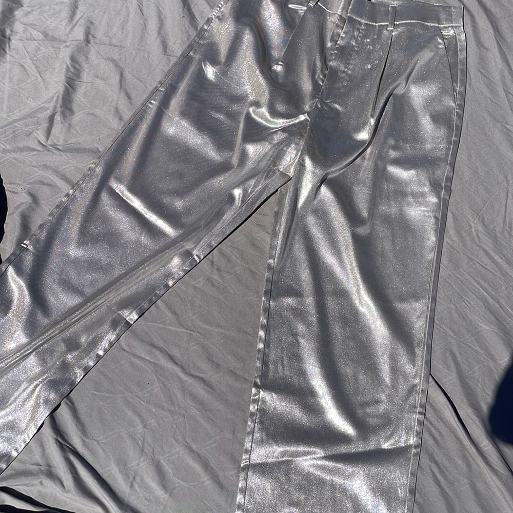 Silver flare leg women’s pants